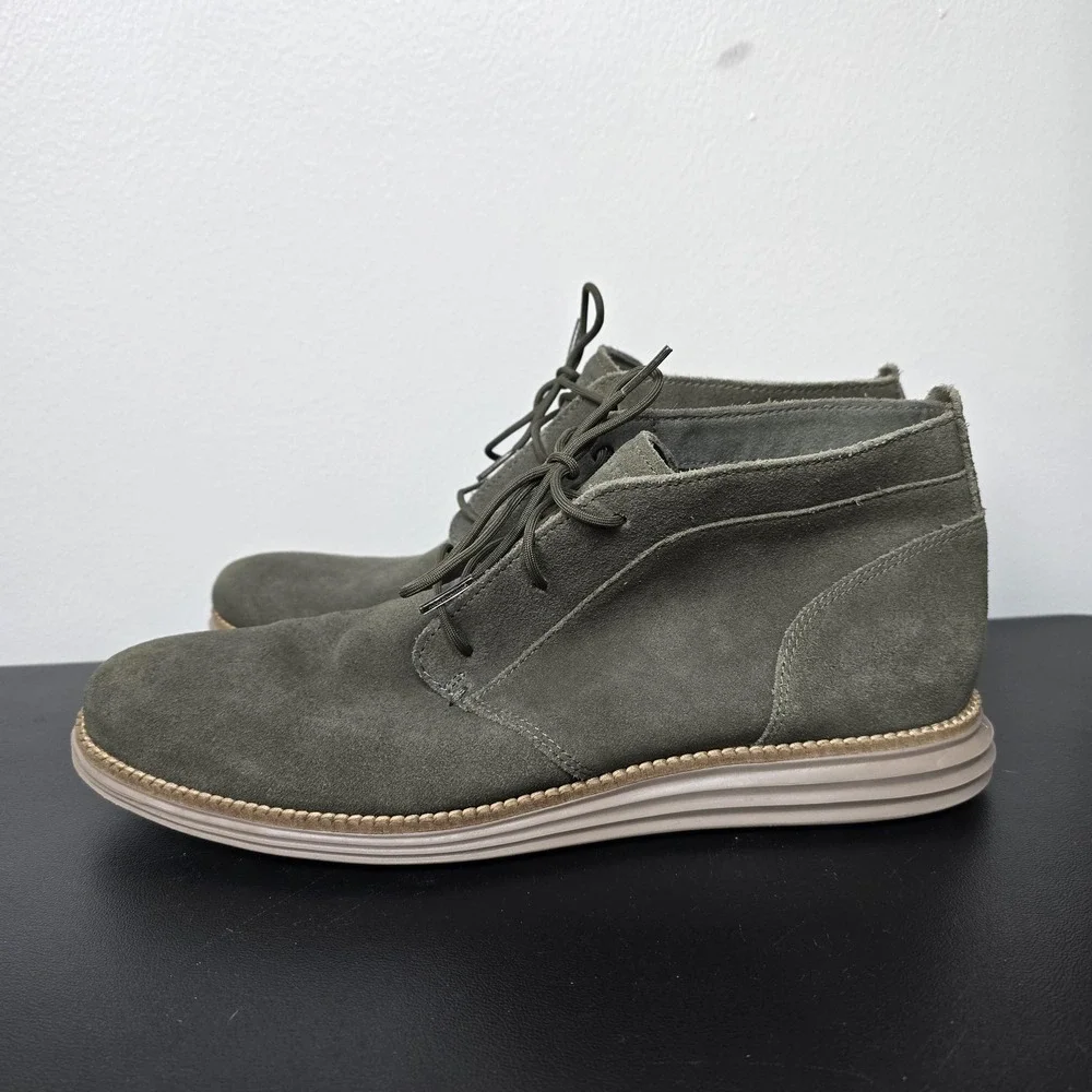 Cole Haan Boots‎ Mens 11 Green Original Grand Suede Chukka Casual Comfort Shoes